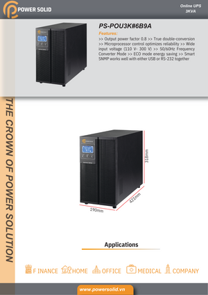 Power Solid Online UPS 3KVA 2400W - AWRO STORE
