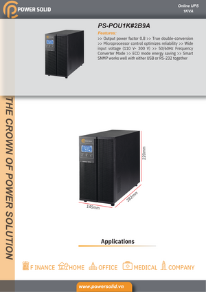 Power Solid Online UPS 1KVA 800W - AWRO STORE