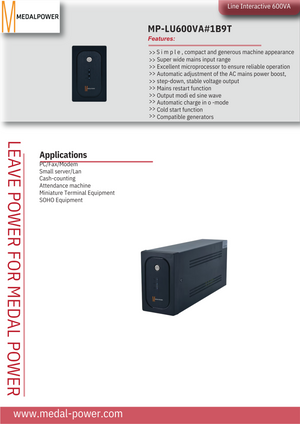 Medal Power Line interative 600VA / 360W - AWRO STORE