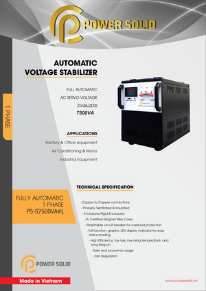Power Solid AVR 7500VA 6000W - AWRO STORE