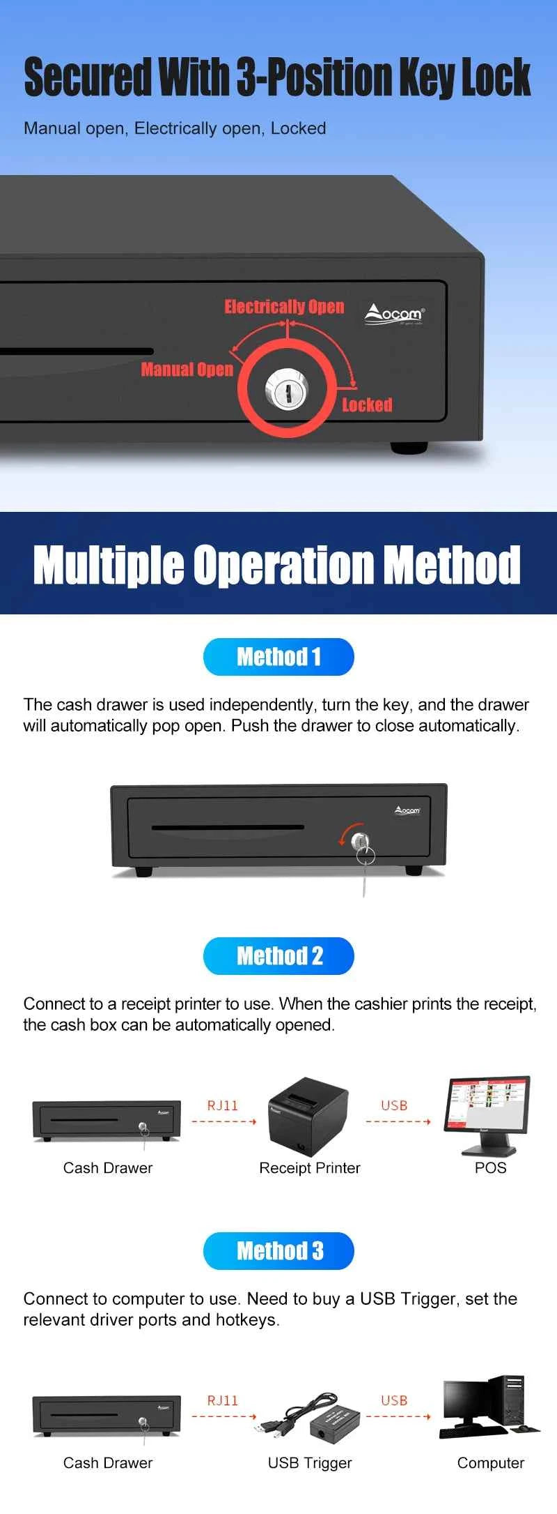 AWROX CASHER DRAWER AWROX 410G