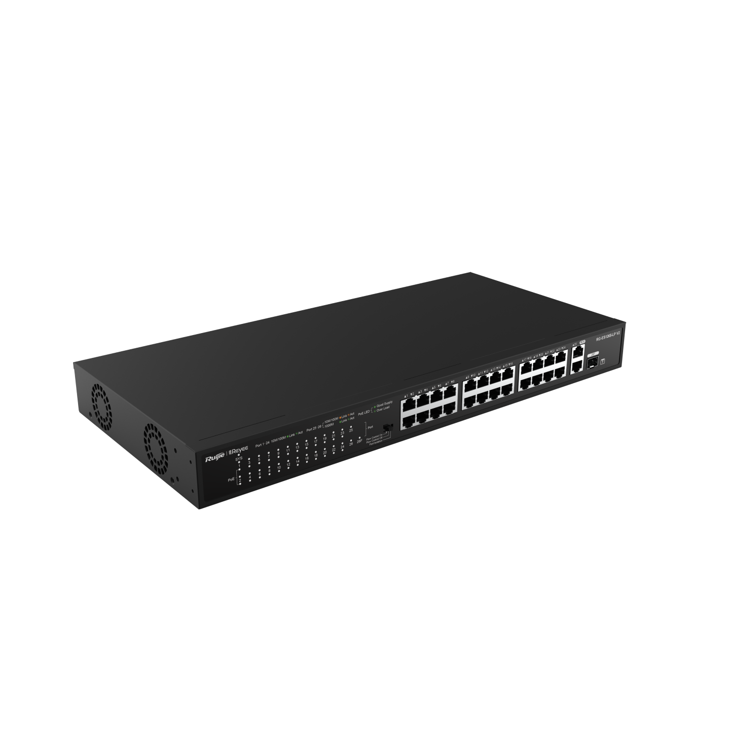 Ruijie 24-Port 10/100 Mbps with 2-Port Gigabit RG-ES126S-LP V2
