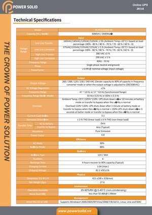 Power Solid Online UPS 3KVA 2400W - AWRO STORE