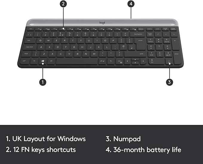 Logitech MK470 Slim Wireless Combo - Graphite&nbsp;