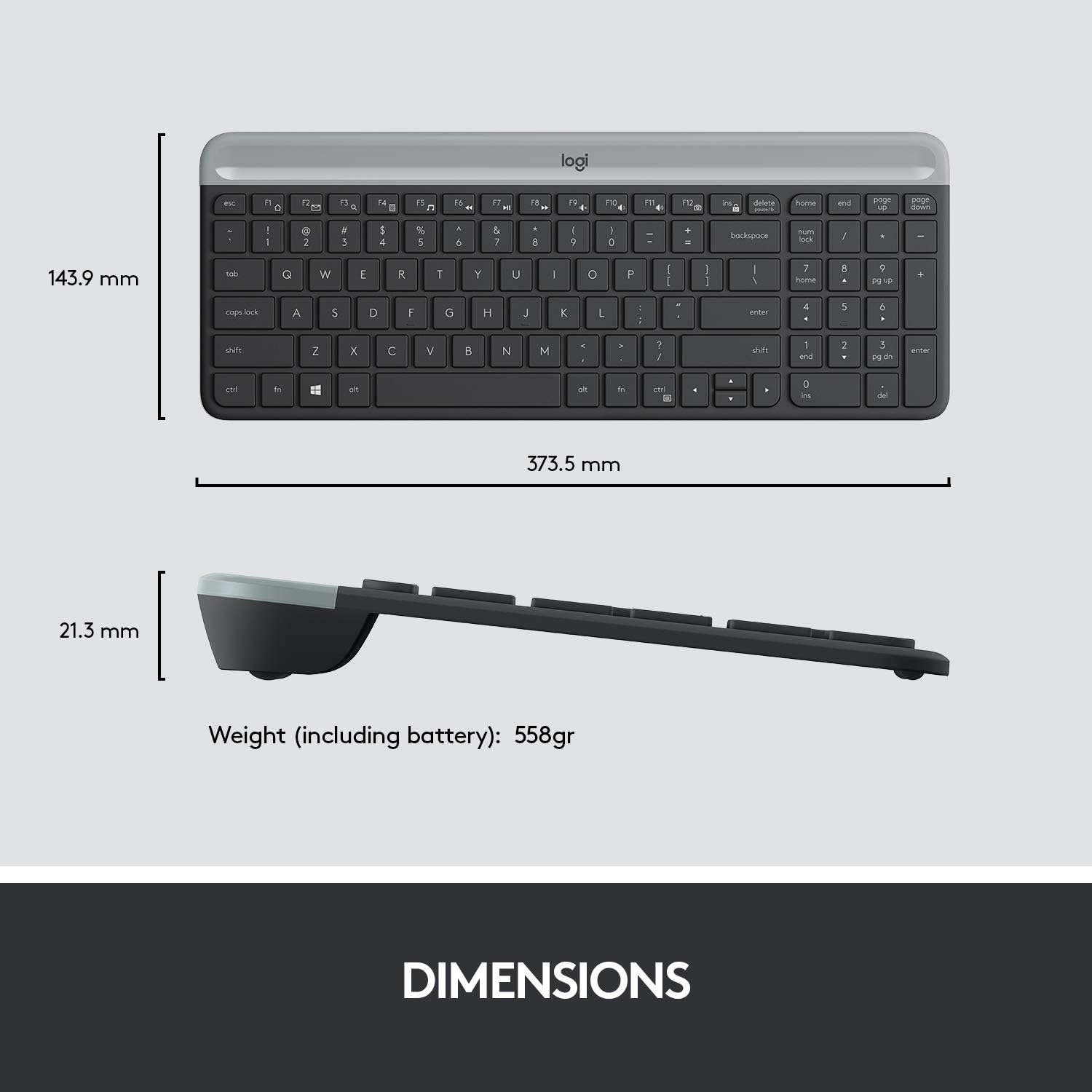 Logitech MK470 Slim Wireless Combo - Graphite&nbsp; - AWRO STORE