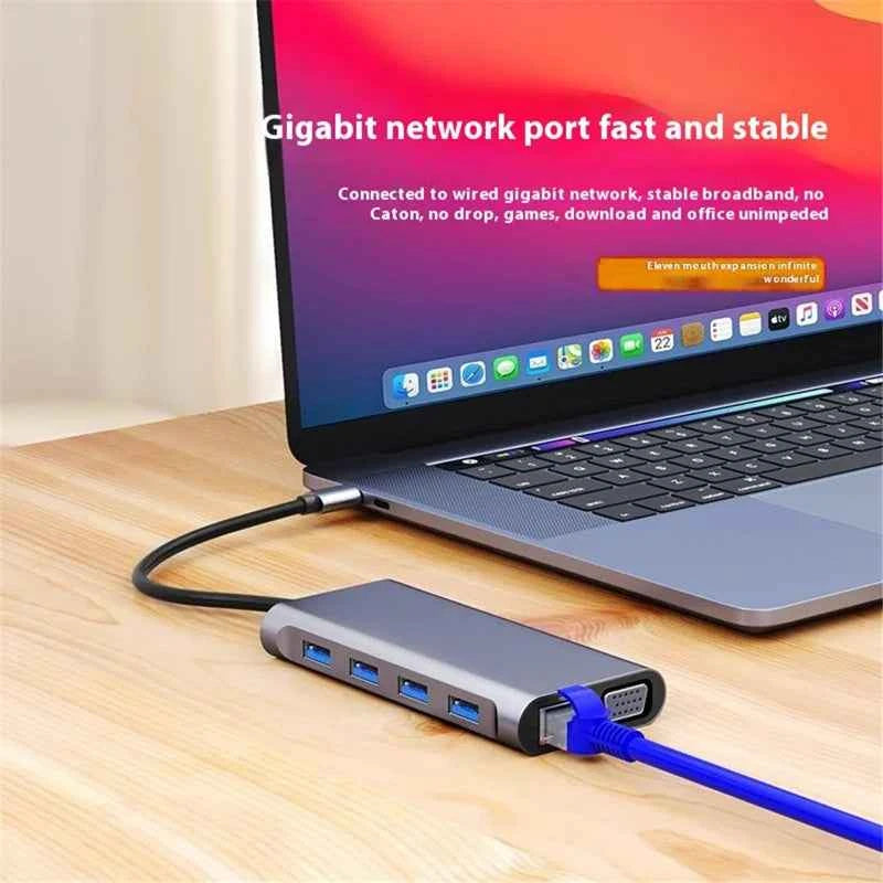 DM Type-C TO 11 Port HUB CHB065
