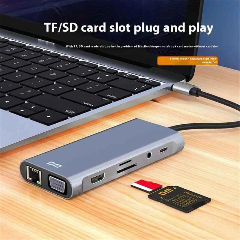 DM Type-C TO 11 Port HUB CHB065