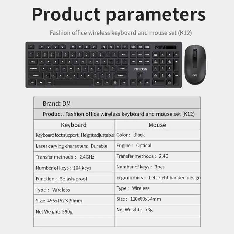 DM Wireless Keyboard and Mouse K12