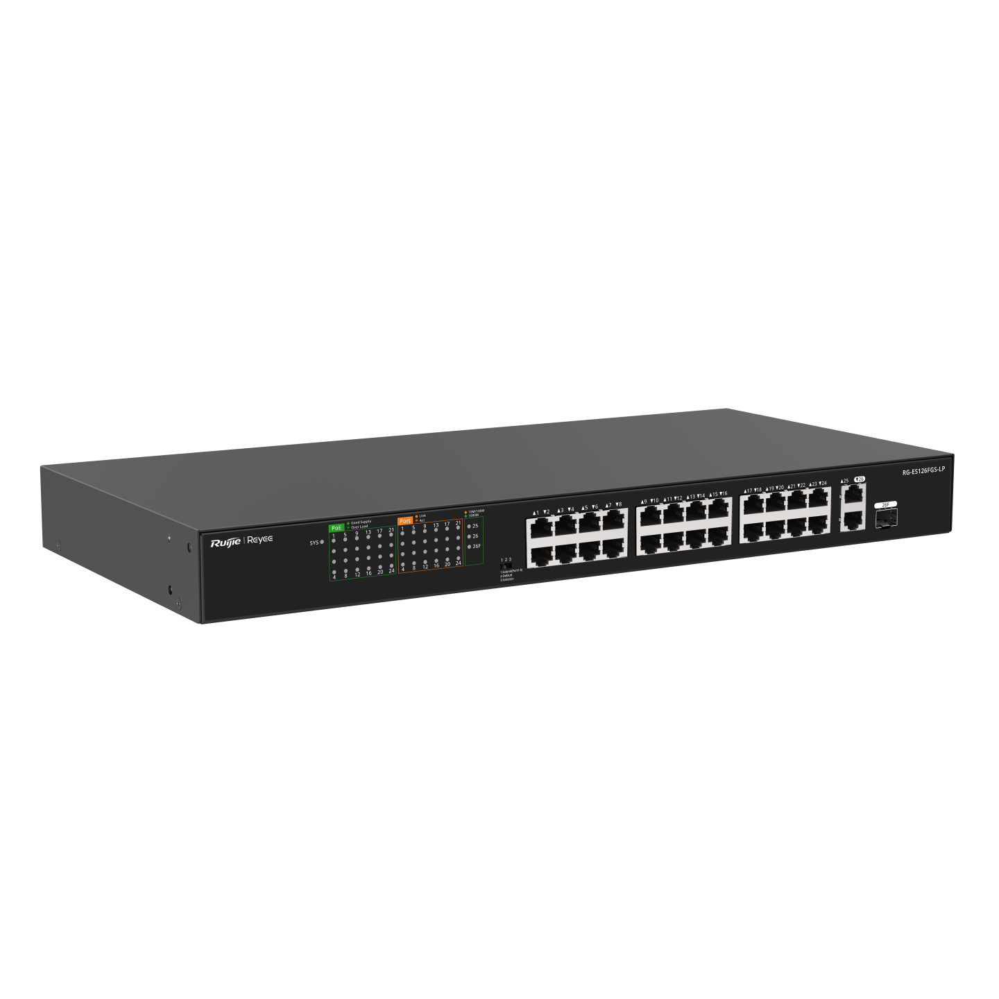 Ruijie 24-Port 10/100 Mbps with 2-Port Gigabit RG-ES126FGS-LP