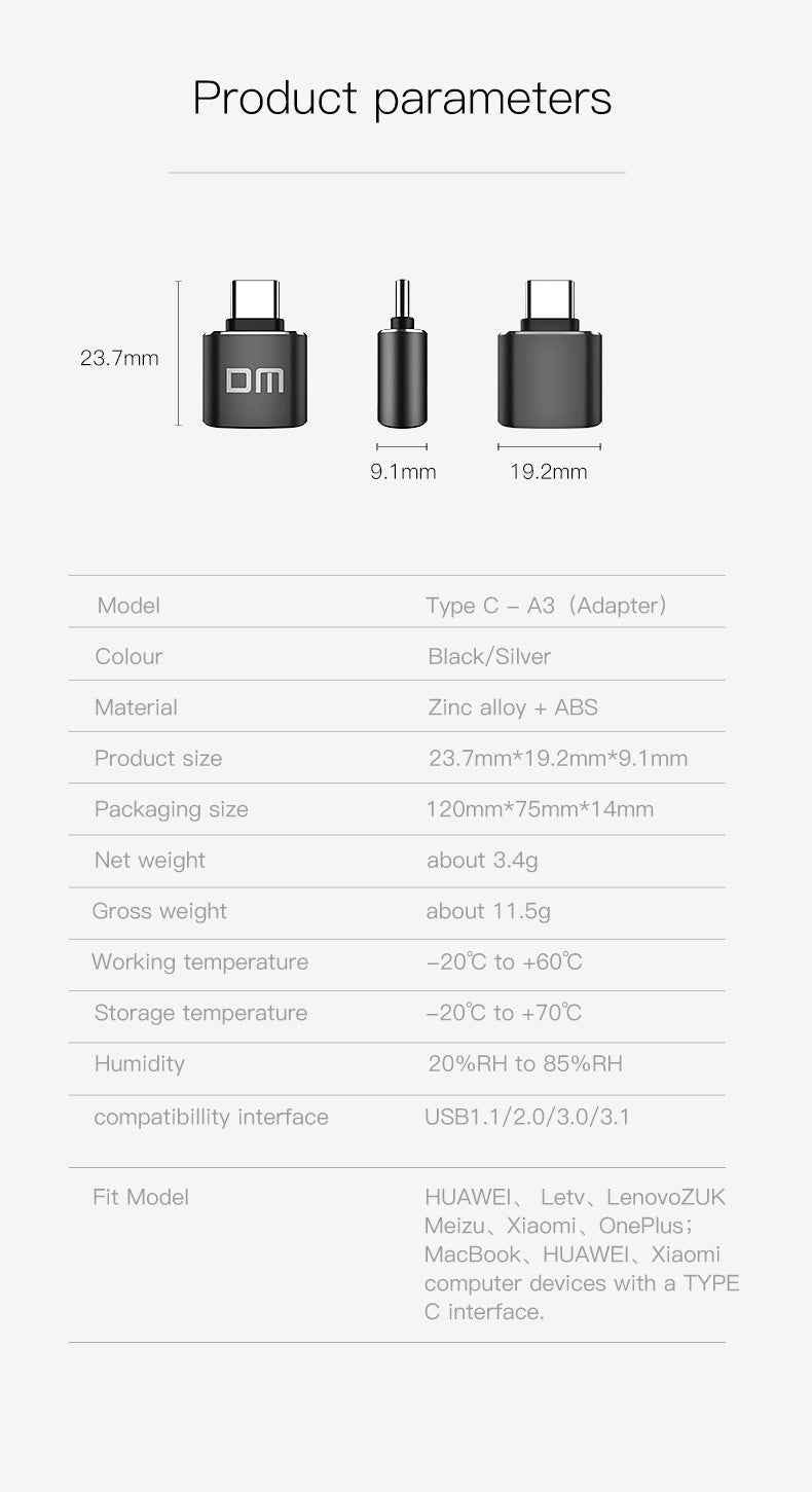 DM USB 3.0 to Type-C Adapter AD012