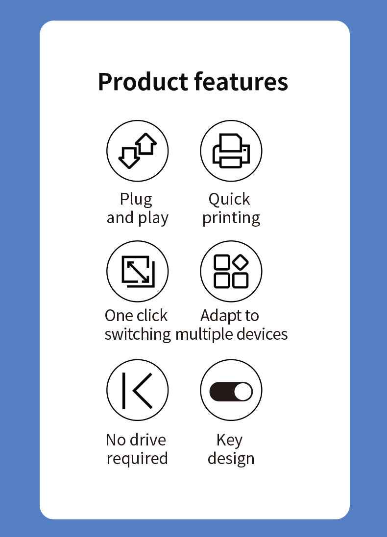 DM USB2.0 Printer Sharing Switcher 4 IN 1 AD071