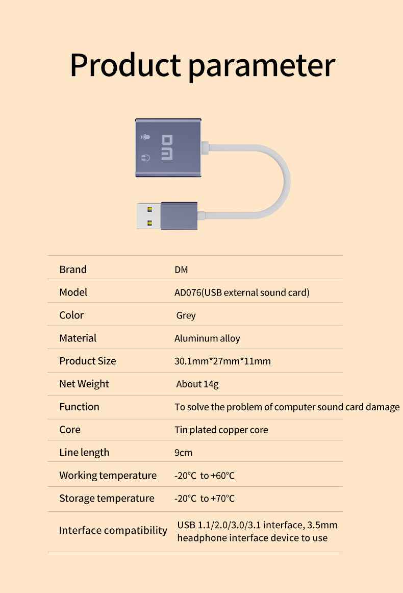DM USB Sound Card AD076