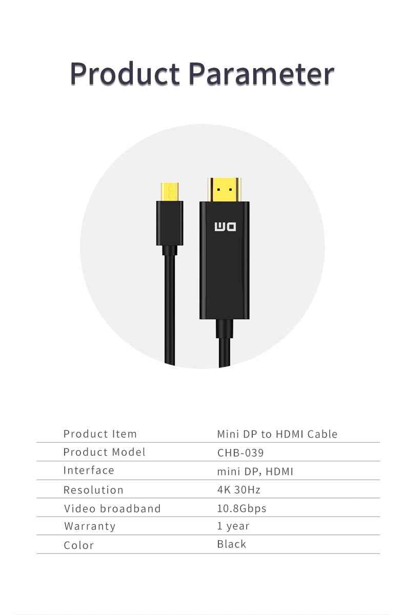 DM Mini DisplayPort to HDMI Cable Converter CHB039