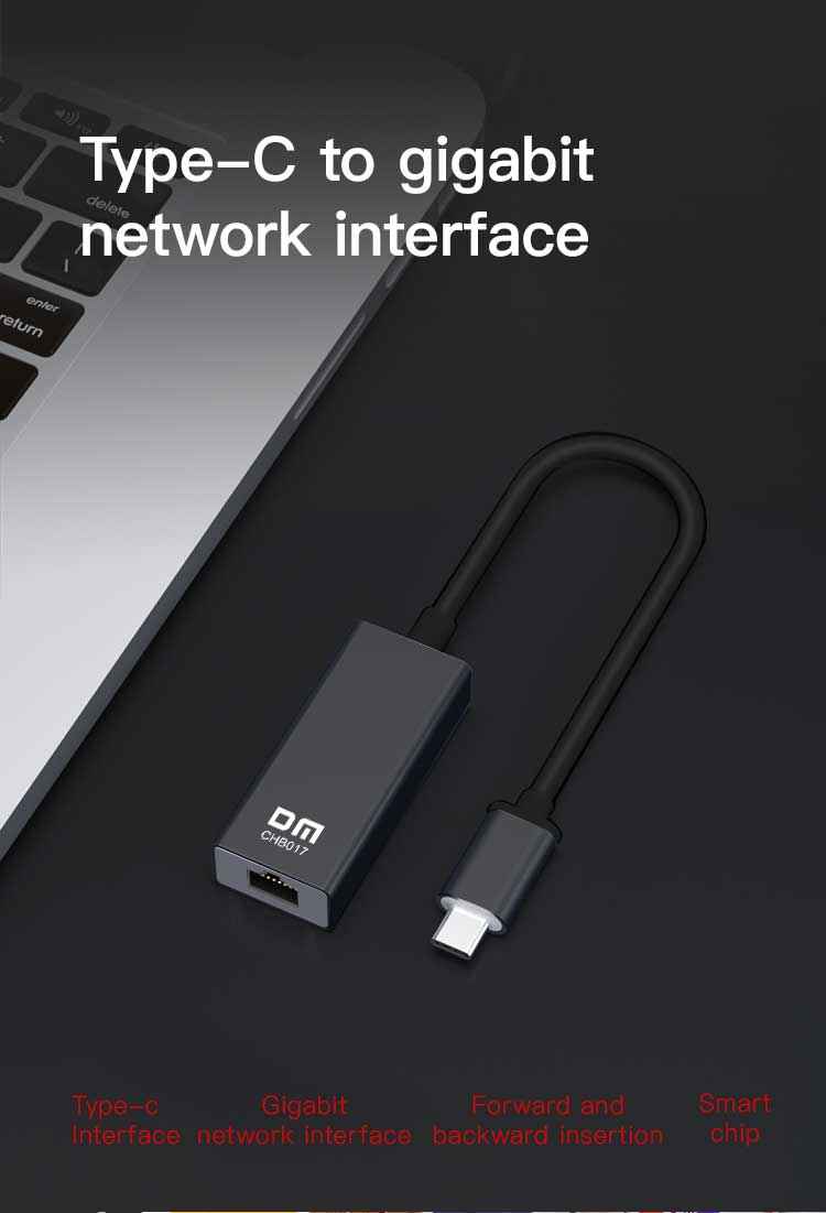 DM Type-C to RJ45 Gigabit Ethernet CHB017