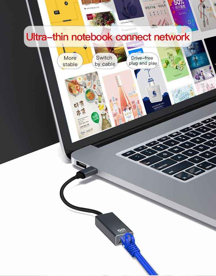 DM Type-C to RJ45 Gigabit Ethernet CHB017