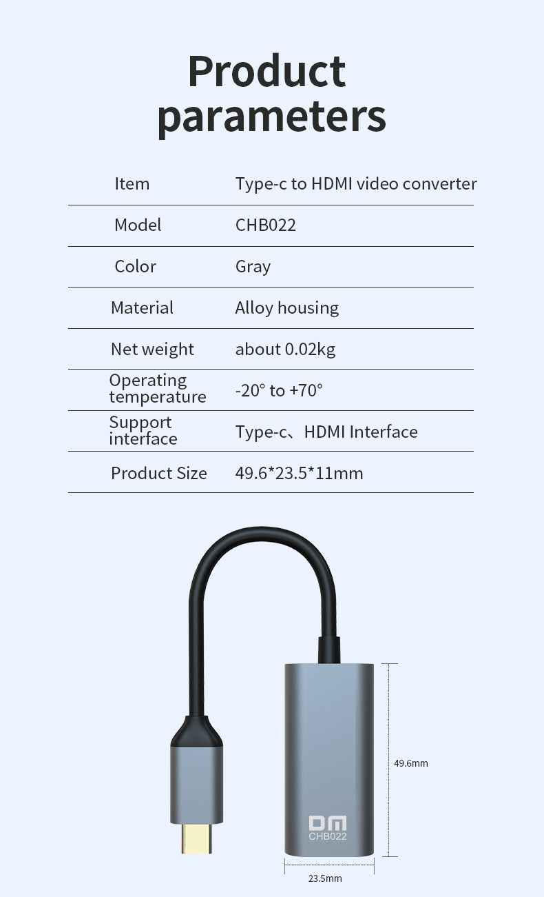 DM Type-C to HDMI 4K 60Hz Converter CHB022
