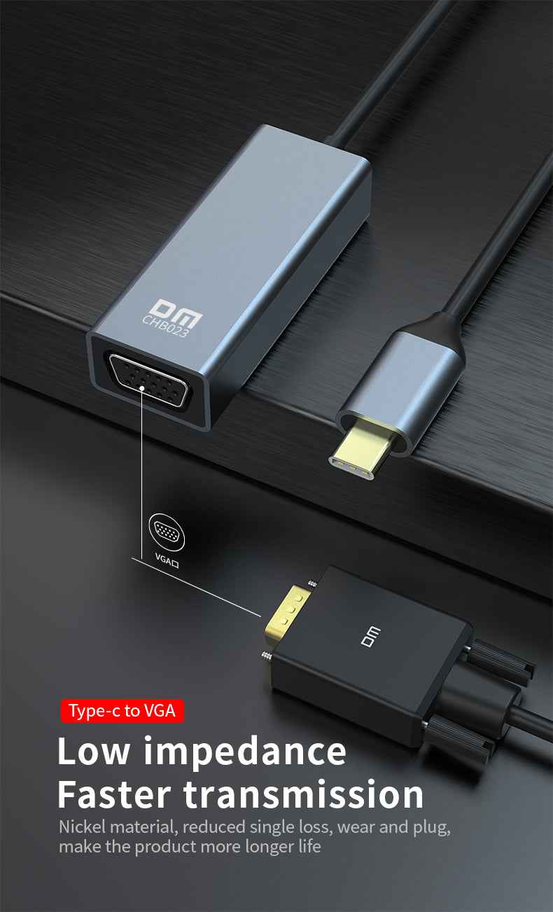 DM Type-C to VGA 1080P 60Hz Converter CHB023