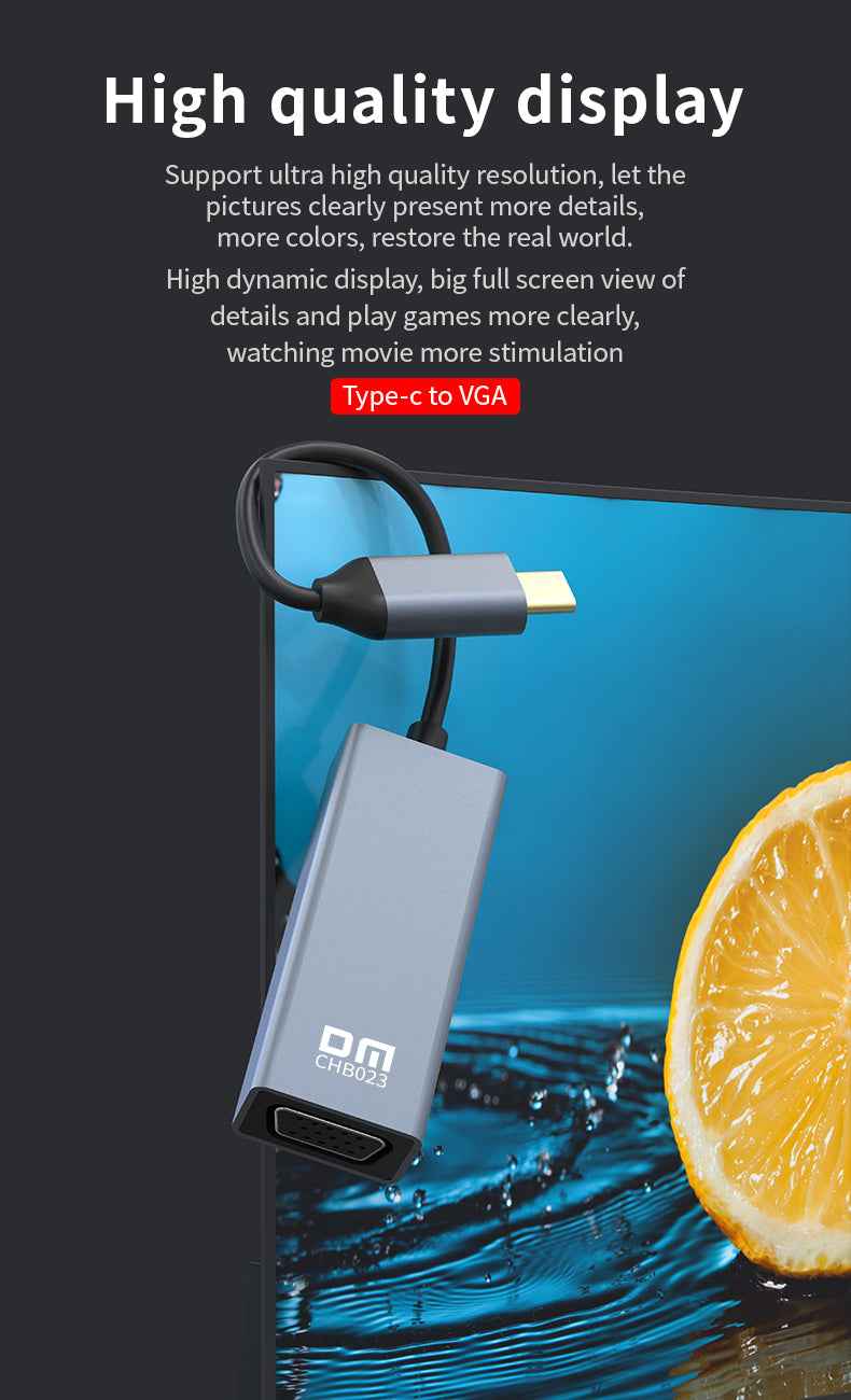 DM Type-C to VGA 1080P 60Hz Converter CHB023