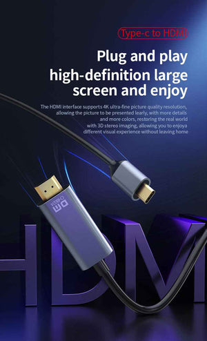 DM Type-C to HDMI 4K 30Hz Converter Cable CHB024