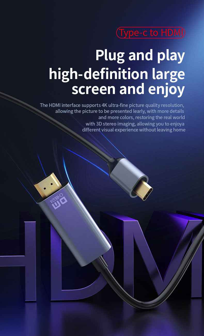 DM Type-C to HDMI 4K 30Hz Converter Cable CHB024