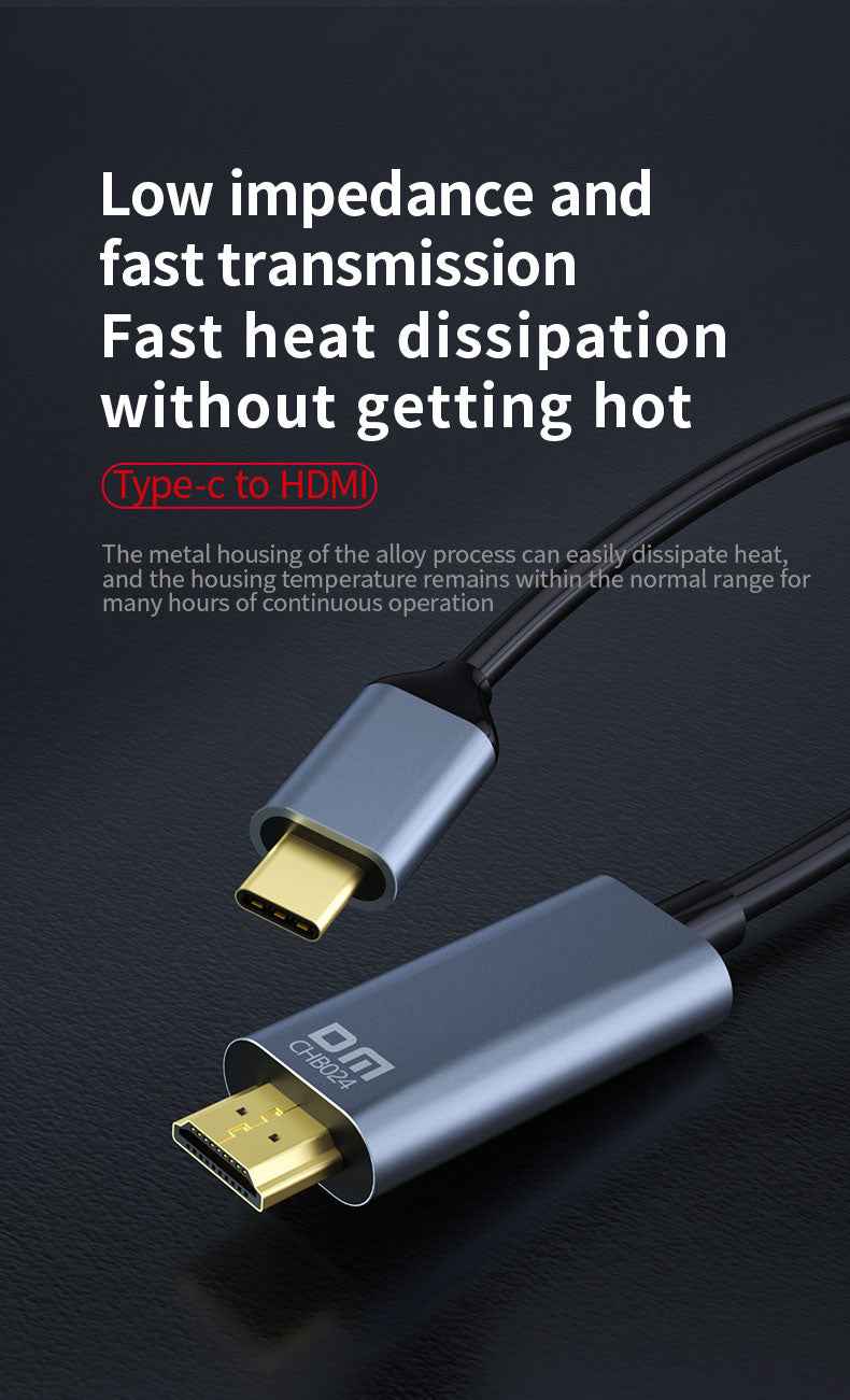 DM Type-C to HDMI 4K 30Hz Converter Cable CHB024