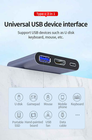 DM Type-C to 4K HDMI USB 3.0 PD Converter CHB026