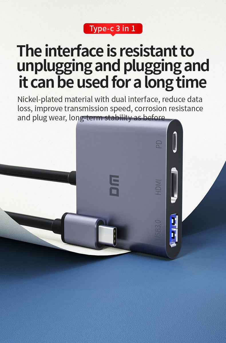 DM Type-C to 4K HDMI USB 3.0 PD Converter CHB026
