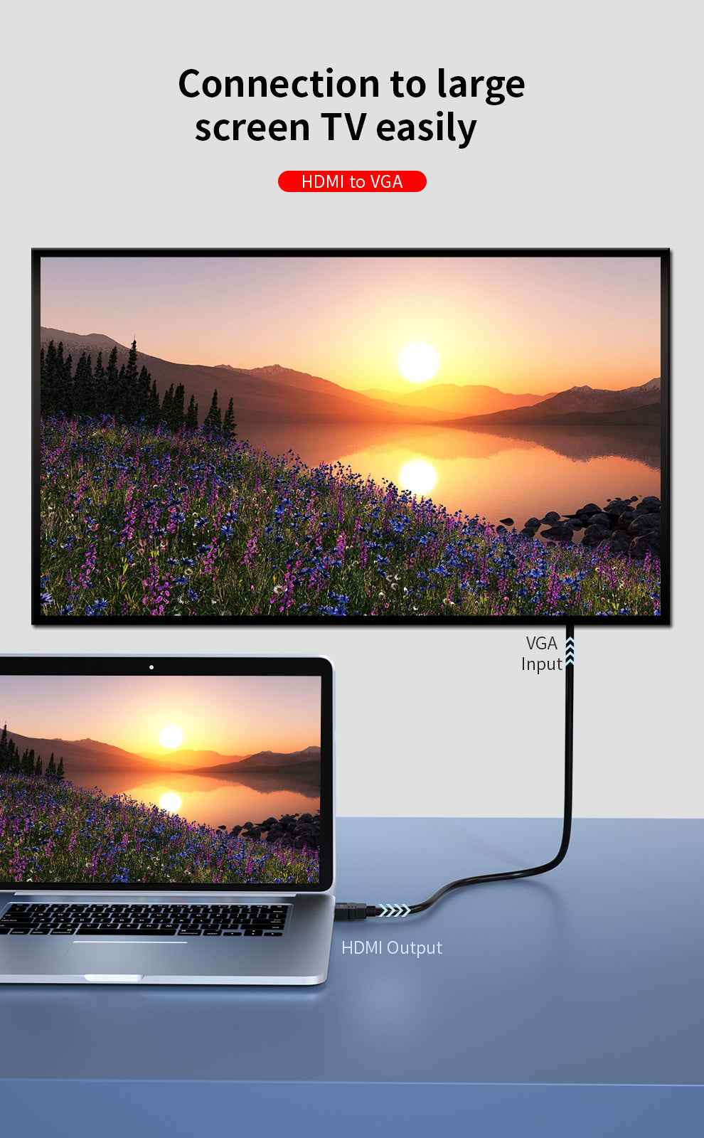 DM Cable HDMI To VGA Converter CHB033