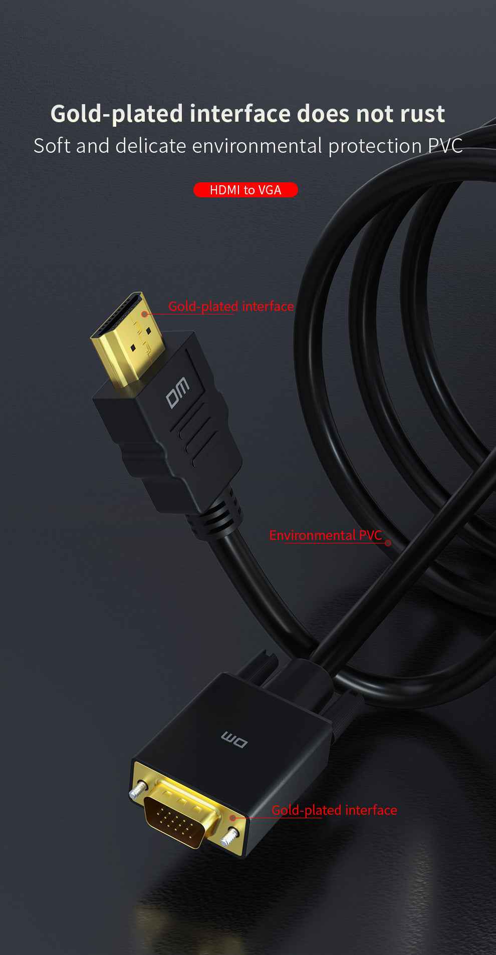 DM Cable HDMI To VGA Converter CHB033