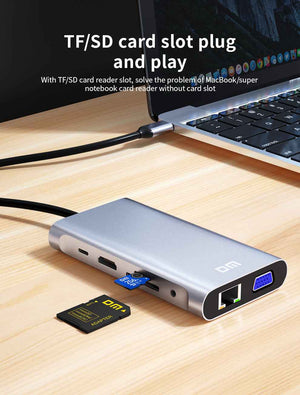 DM Type-C TO 10 Port HUB CHB055