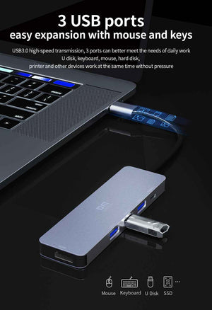 DM  Type-C to 4K HDMI 3*USB 3.0 PD Hub CHB058