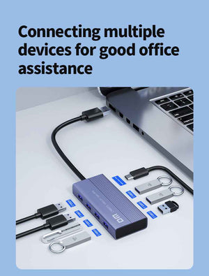 DM USB Hub 3.1 7 Port with Type C Power CHB073
