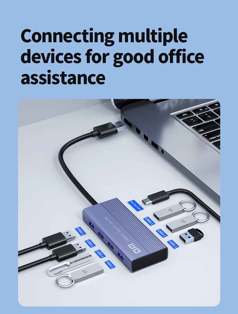 DM USB Hub 3.1 7 Port with Type C Power CHB073