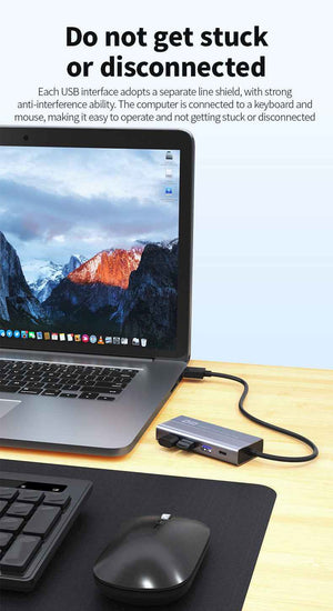 DM USB Hub 3.1 7 Port with Type C Power CHB073