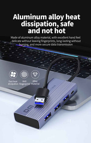 DM USB Hub 3.1 7 Port with Type C Power CHB073