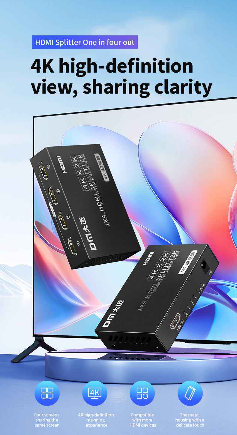DM HDMI Splitter Input 4 Output CHB079