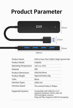 DM USB Switch HUB 3.2 *4 HUB CHB090