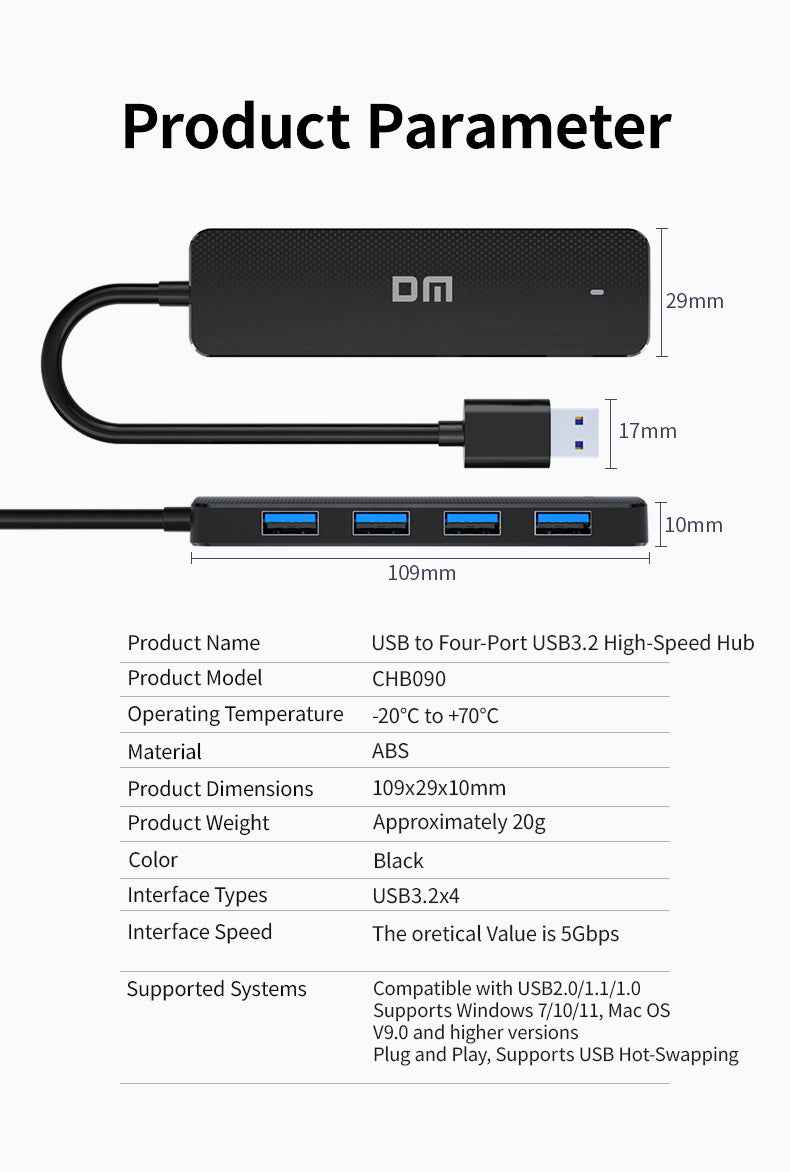 DM USB Switch HUB 3.2 *4 HUB CHB090