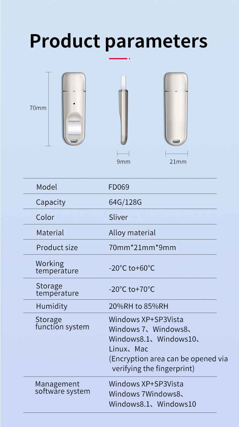 DM Flash Memory with Fingerprint FD069