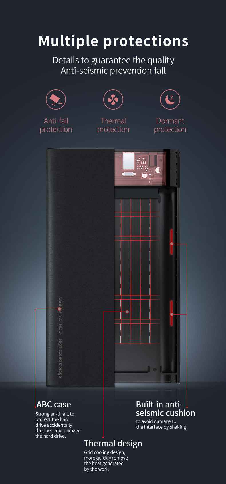 DM Enclosure External Hard Drive 3.5INCH HD035