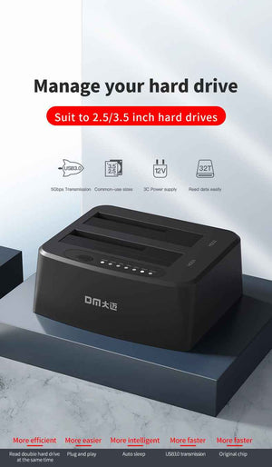 DM Docking Station Dual-Bay SATA III HDD/SSD HD045