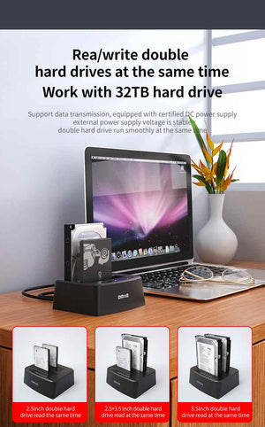 DM Docking Station Dual-Bay SATA III HDD/SSD HD045