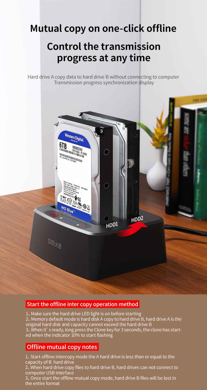 DM Docking Station Dual-Bay SATA III HDD/SSD HD045
