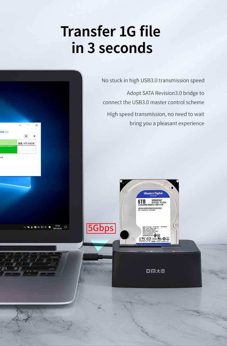 DM Docking Station Dual-Bay SATA III HDD/SSD HD045