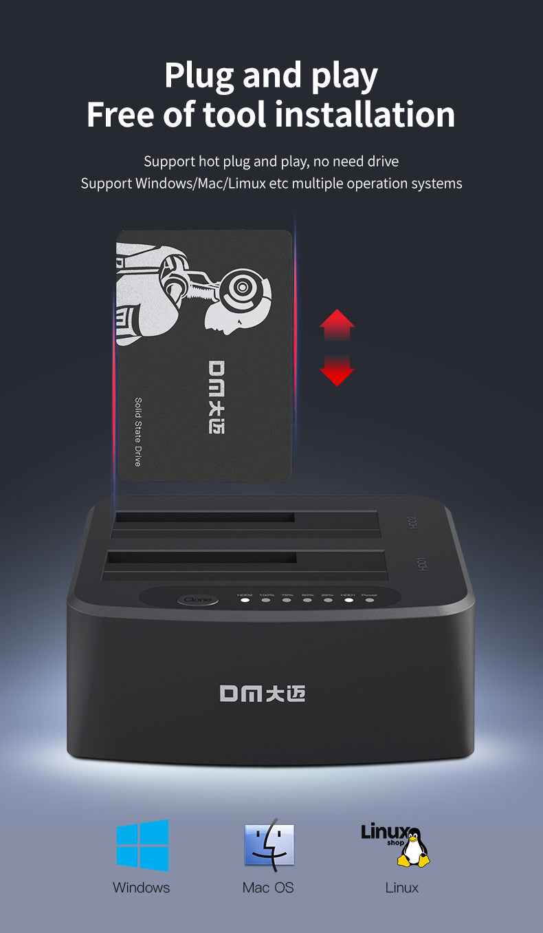 DM Docking Station Dual-Bay SATA III HDD/SSD HD045