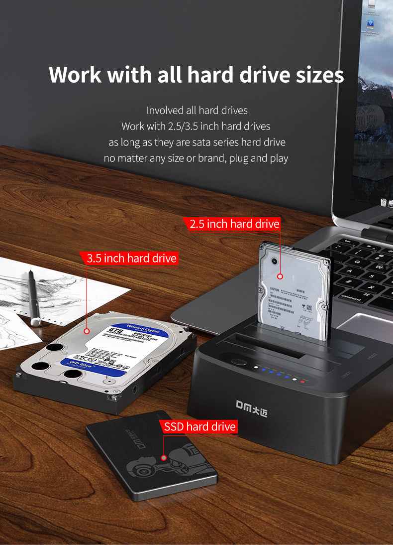 DM Docking Station Dual-Bay SATA III HDD/SSD HD045