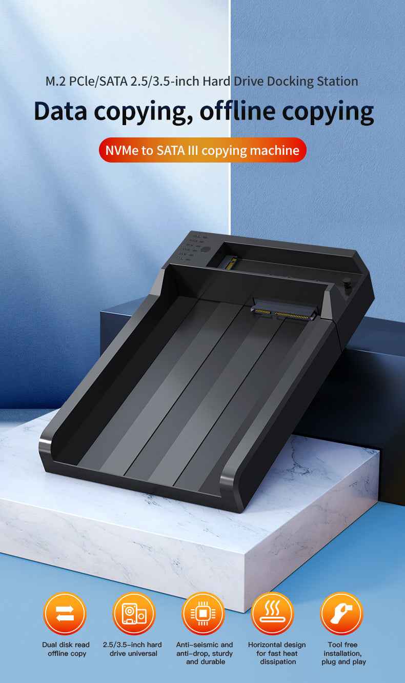DM Enclosure M.2/SATA Dual-Bay  Docking Station HD055