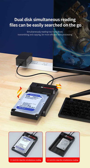 DM Enclosure M.2/SATA Dual-Bay  Docking Station HD055