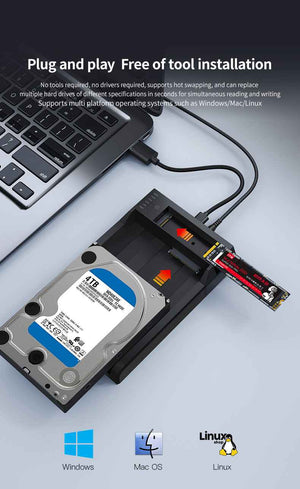 DM Enclosure M.2/SATA Dual-Bay  Docking Station HD055