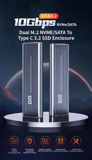 DM Enclosure M.2 NVMe USB 3.2 Gen2 Type-C HD1600